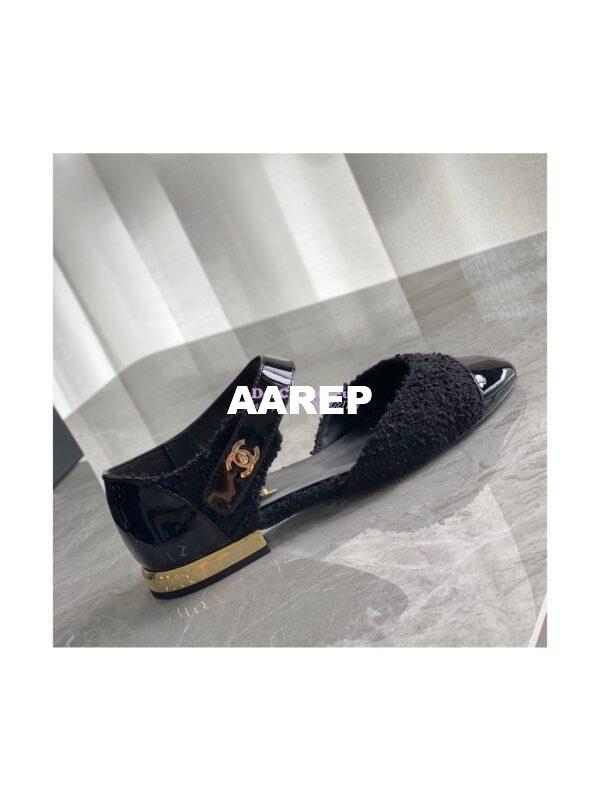 Replica Chanel Ballerina Tweed & Patent Calfskin G38441 Black 3
