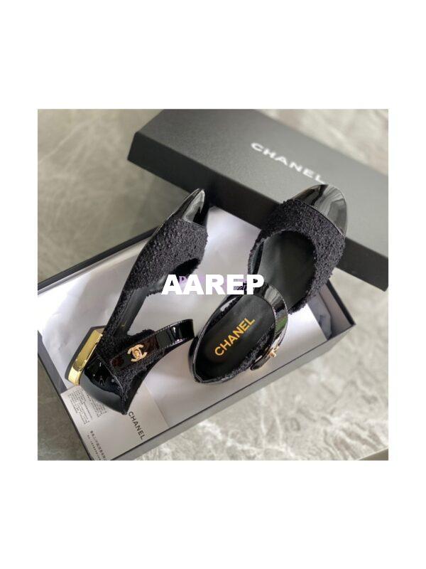 Replica Chanel Ballerina Tweed & Patent Calfskin G38441 Black 6