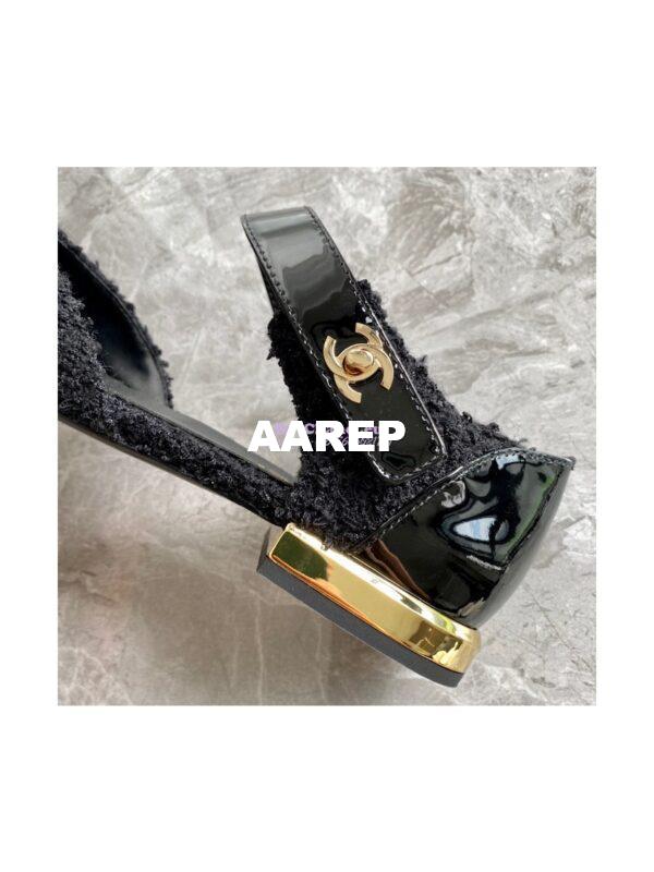 Replica Chanel Ballerina Tweed & Patent Calfskin G38441 Black 9