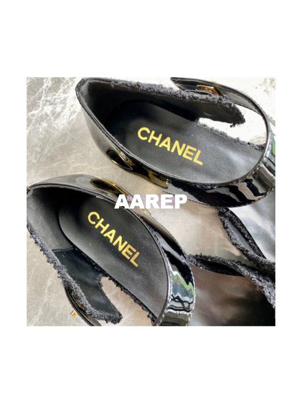 Replica Chanel Ballerina Tweed & Patent Calfskin G38441 Black 10