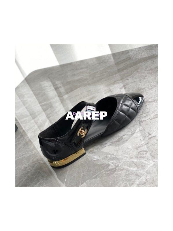 Replica Chanel Ballerina Lambskin & Patent Calfskin G38441 Black 4