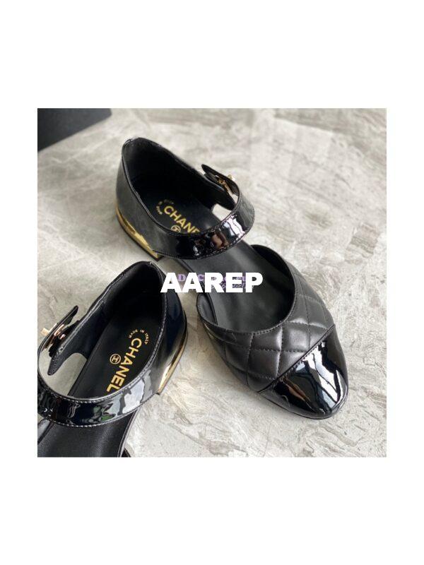 Replica Chanel Ballerina Lambskin & Patent Calfskin G38441 Black 6