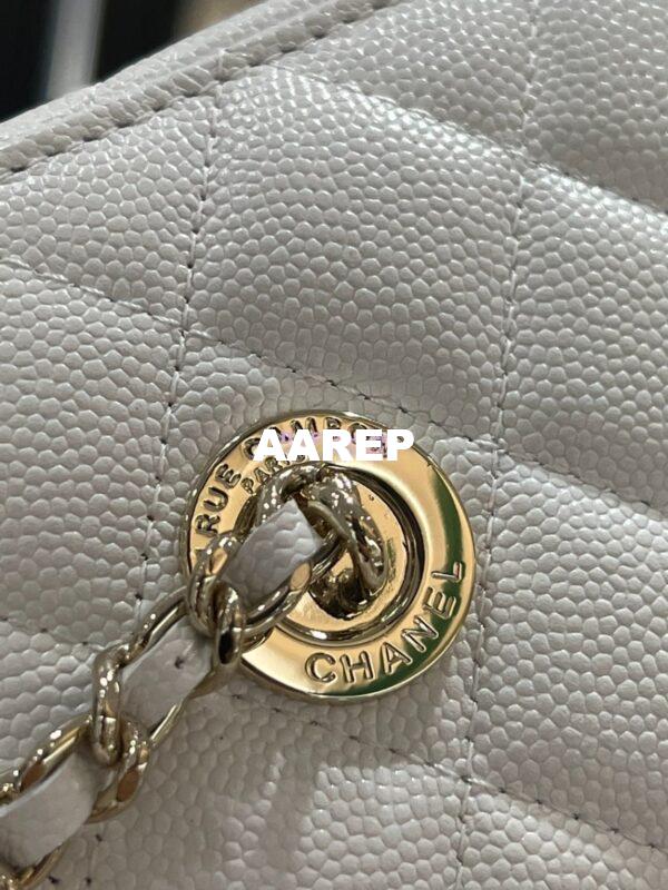Replica Chanel 23K Small Vanity With Classic Chain in Grained Calfskin with Mirror AP1341 White 10