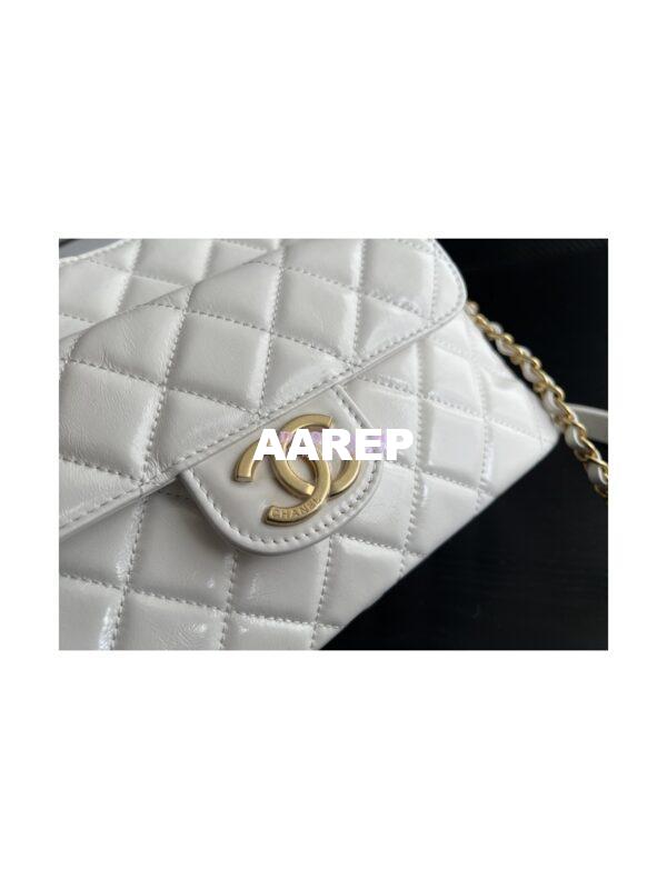 Replica Chanel Hobo Bag Shiny Crumpled Calfskin AS3690 White 6