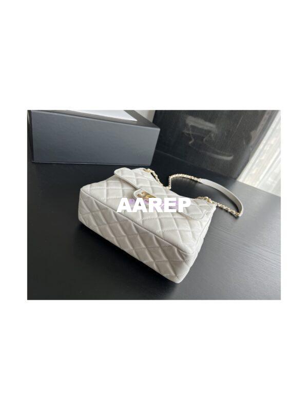 Replica Chanel Hobo Bag Shiny Crumpled Calfskin AS3690 White 7
