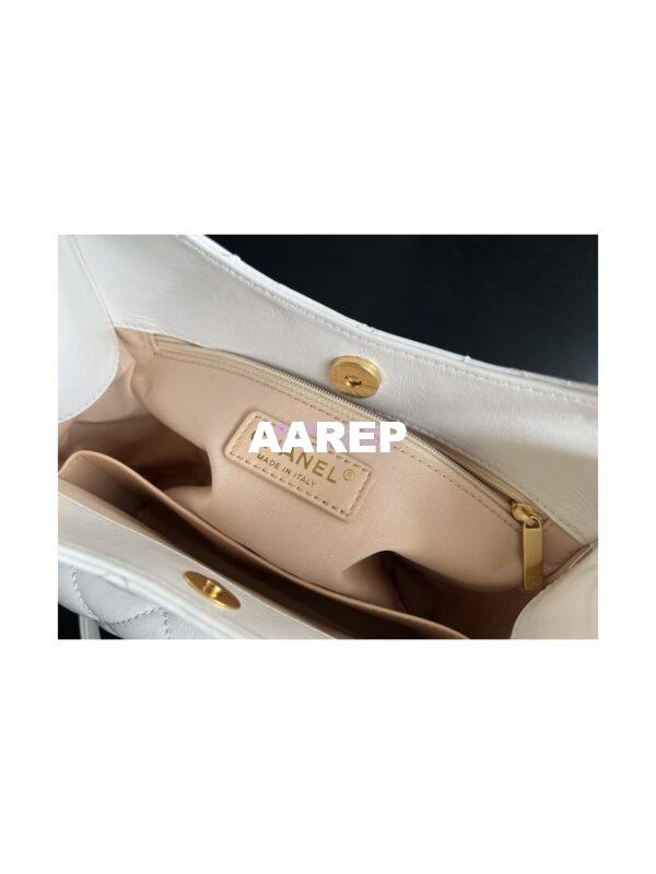 Replica Chanel Hobo Bag Shiny Crumpled Calfskin AS3690 White 9