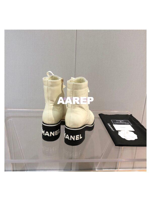 Replica Chanel Lace-Ups Shiny Crumpled Lambskin G36435 Ivory 9
