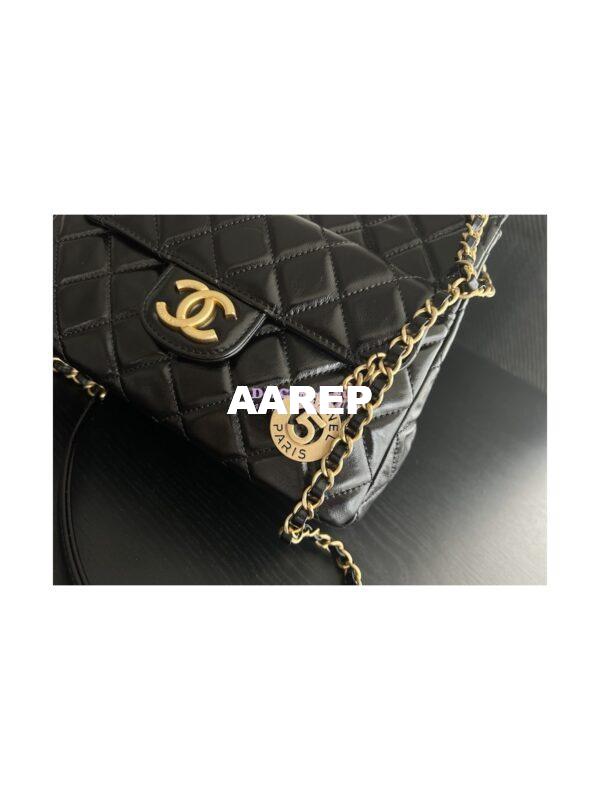 Replica Chanel Hobo Bag Shiny Crumpled Calfskin AS3690 Black 5