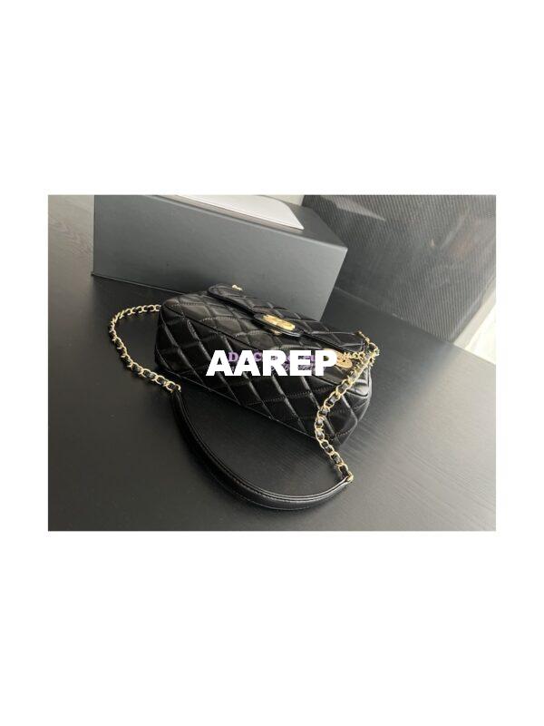Replica Chanel Hobo Bag Shiny Crumpled Calfskin AS3690 Black 7
