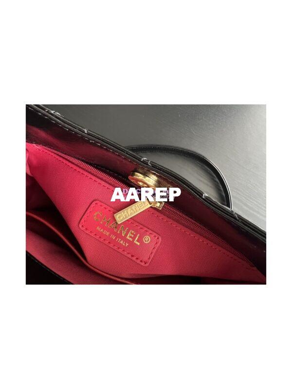 Replica Chanel Hobo Bag Shiny Crumpled Calfskin AS3690 Black 10