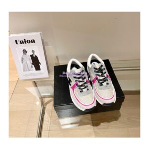 Replica Chanel Trainers Fabric & Suede Calfskin G38299 Grey & Pink 2