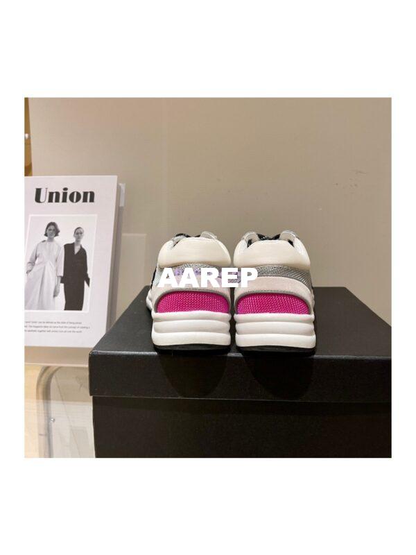 Replica Chanel Trainers Fabric & Suede Calfskin G38299 Grey & Pink 8
