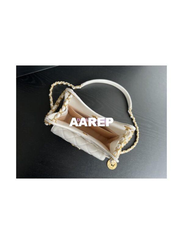 Replica Chanel Small Hobo Bag Shiny Crumpled Calfskin AS3710 White 8