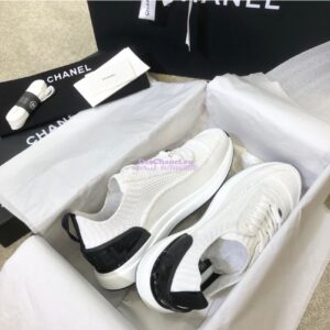 Replica Chanel Trainers in Knitwear G38332 White 2