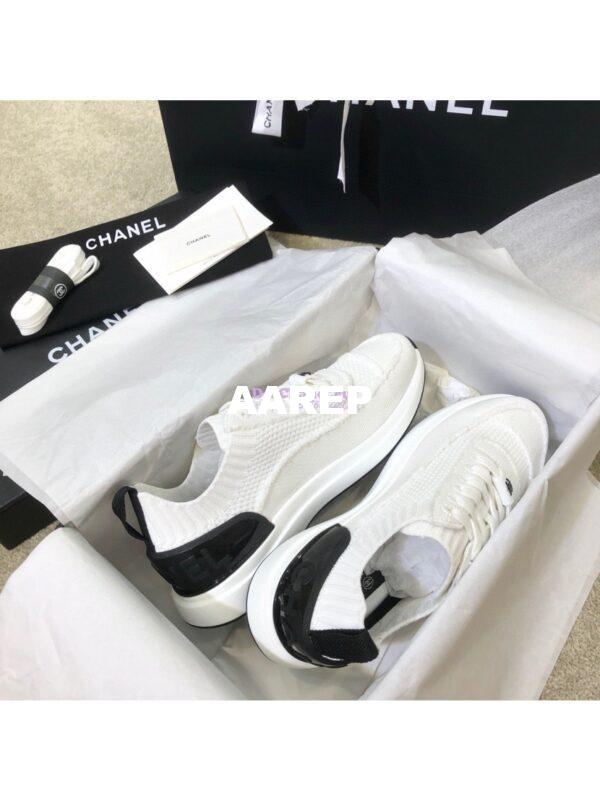 Replica Chanel Trainers in Knitwear G38332 White 2