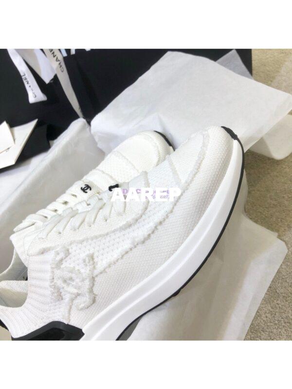 Replica Chanel Trainers in Knitwear G38332 White 5