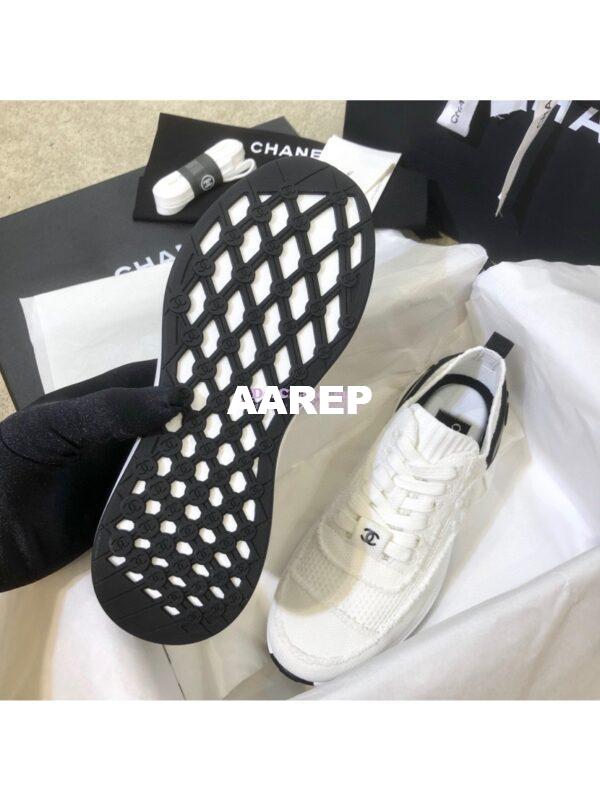 Replica Chanel Trainers in Knitwear G38332 White 9