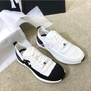 Replica Chanel Trainers in Knitwear G38332 White & Black