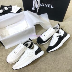 Replica Chanel Trainers in Knitwear G38332 White & Black 2