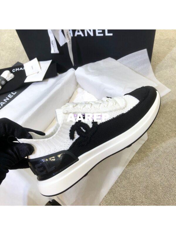 Replica Chanel Trainers in Knitwear G38332 White & Black 5