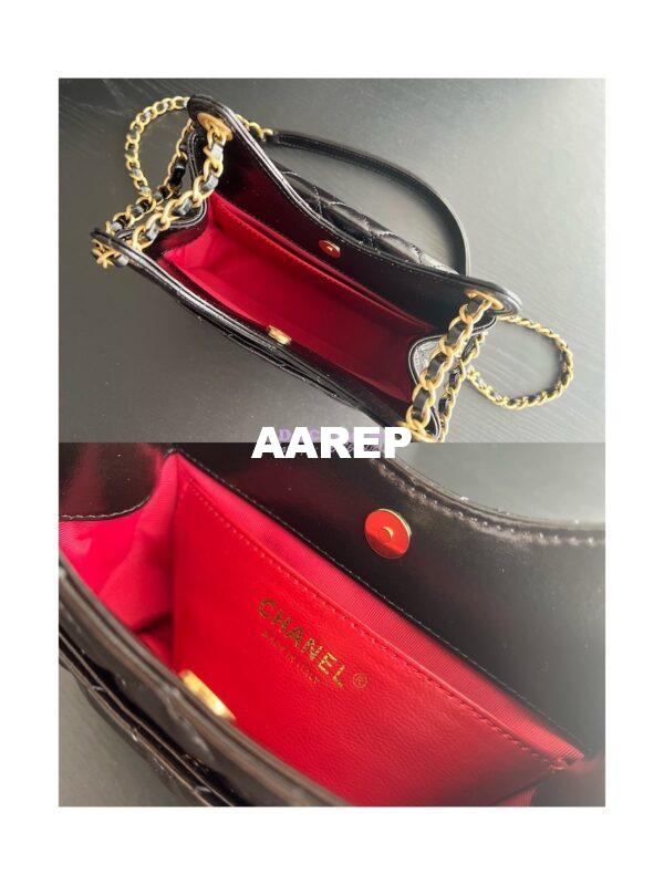 Replica Chanel Small Hobo Bag Shiny Crumpled Calfskin AS3710 Black 9