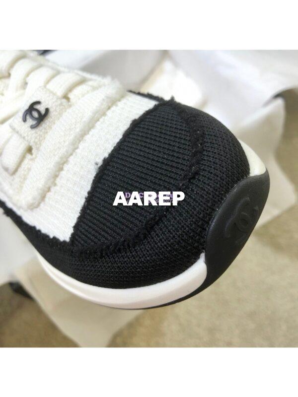 Replica Chanel Trainers in Knitwear G38332 White & Black 7