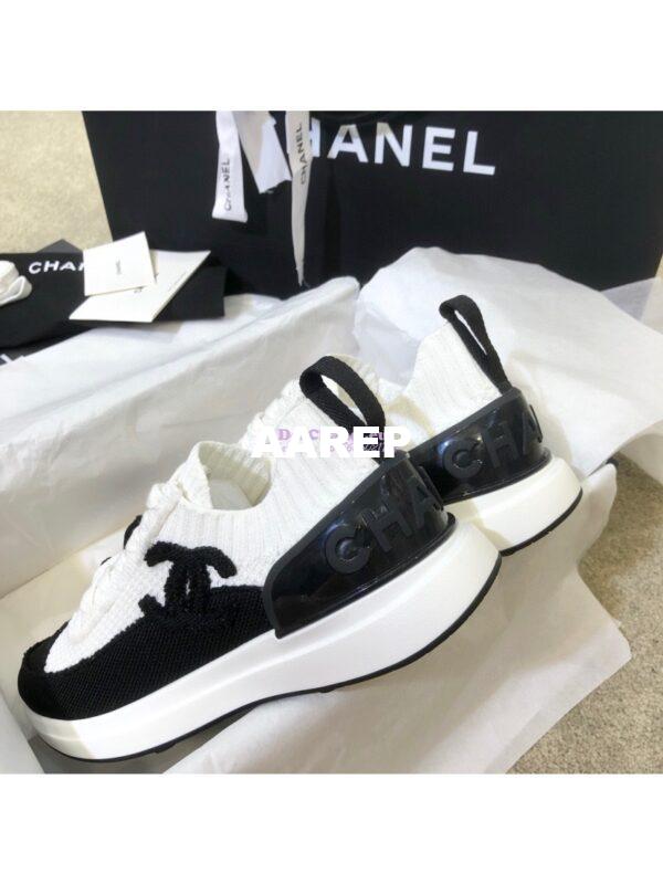 Replica Chanel Trainers in Knitwear G38332 White & Black 8