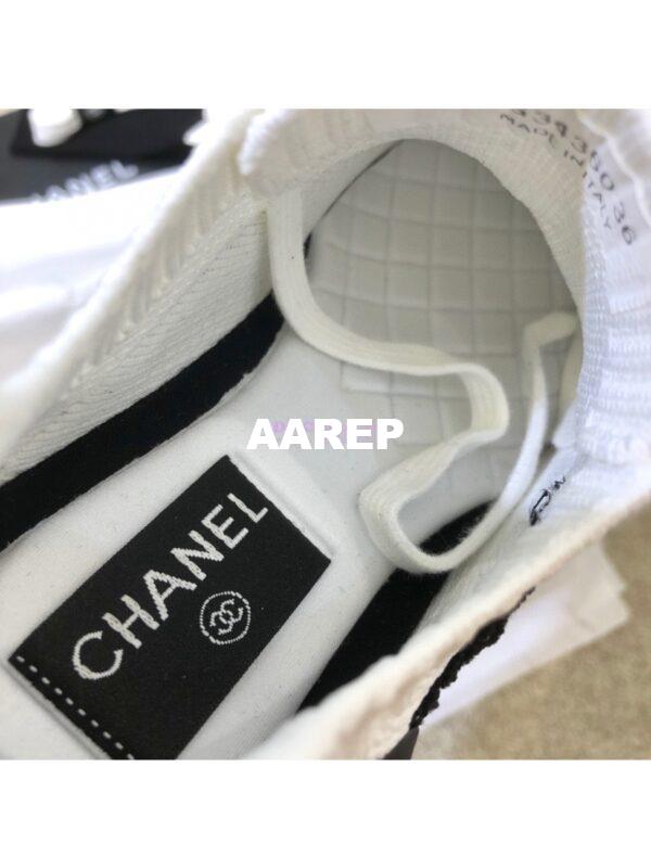 Replica Chanel Trainers in Knitwear G38332 White & Black 11