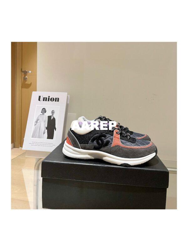 Replica Chanel Trainers Fabric & Suede Calfskin G38299 Black Blue