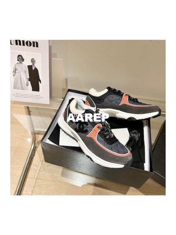 Replica Chanel Trainers Fabric & Suede Calfskin G38299 Black Blue 5