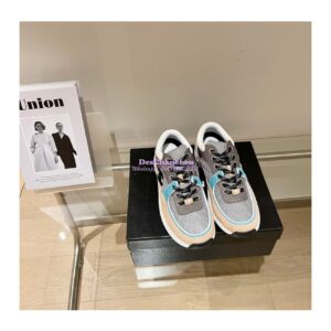 Replica Chanel Trainers Fabric & Suede Calfskin G38299 Brown Green 2