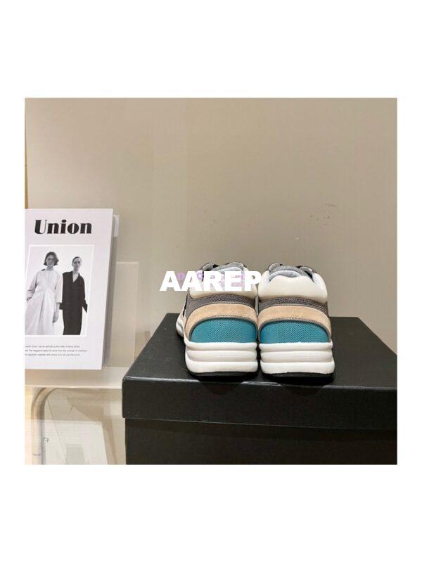 Replica Chanel Trainers Fabric & Suede Calfskin G38299 Brown Green 7