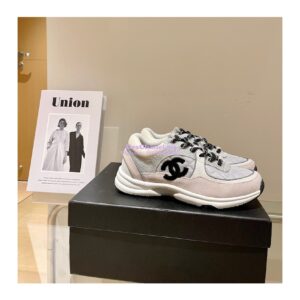 Replica Chanel Trainers Fabric & Suede Calfskin G38299 Grey & White