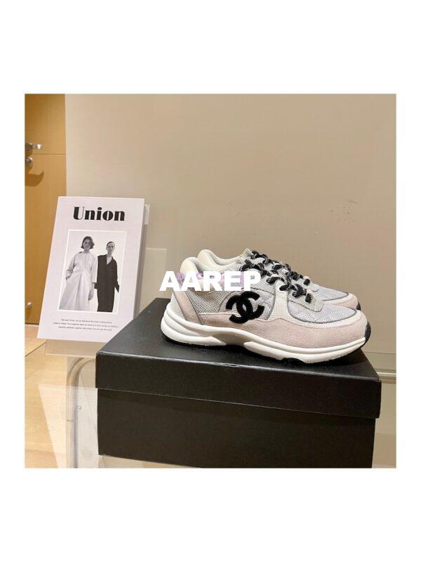Replica Chanel Trainers Fabric & Suede Calfskin G38299 Grey & White
