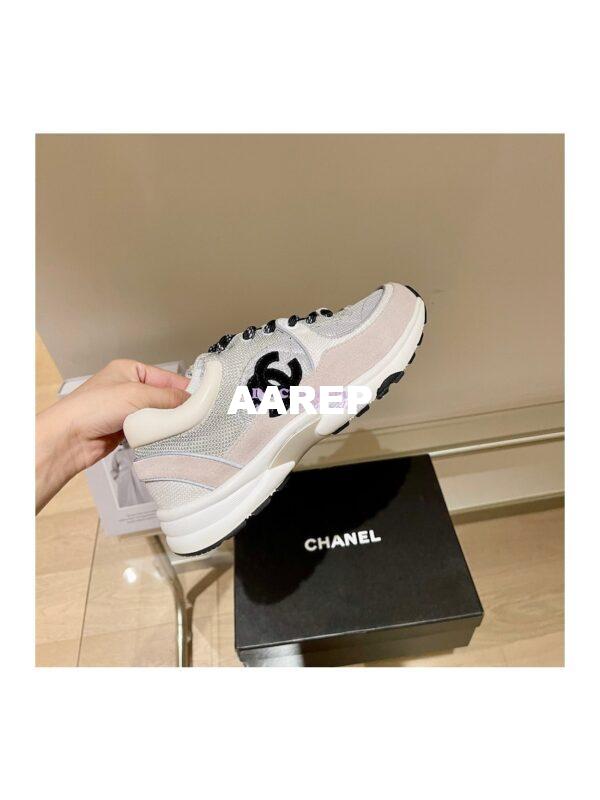 Replica Chanel Trainers Fabric & Suede Calfskin G38299 Grey & White 5