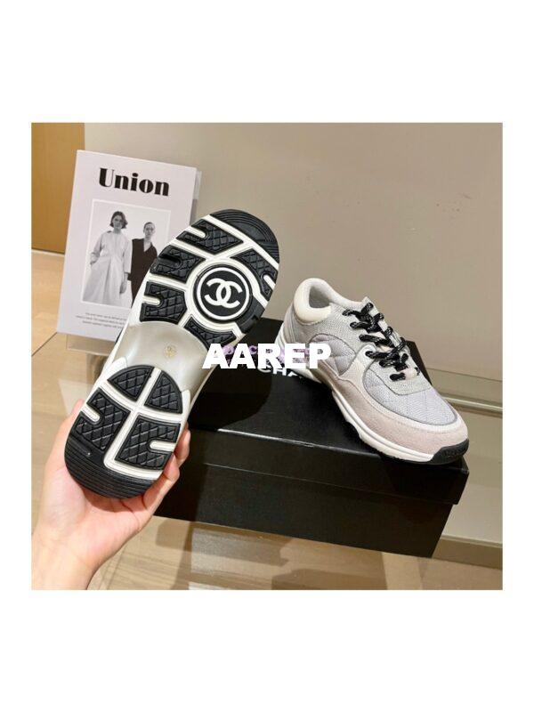 Replica Chanel Trainers Fabric & Suede Calfskin G38299 Grey & White 8