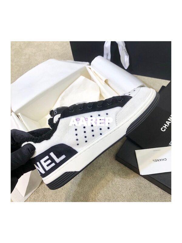Replica Chanel Trainers Fabric & Suede Calfskin G38038 White 5