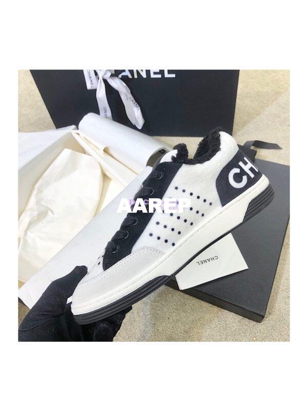 Replica Chanel Trainers Fabric & Suede Calfskin G38038 White 7