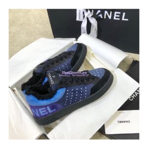 Replica Chanel Trainers Fabric & Suede Calfskin G38038 Blue