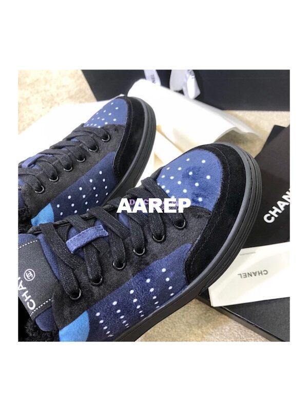 Replica Chanel Trainers Fabric & Suede Calfskin G38038 Blue 6