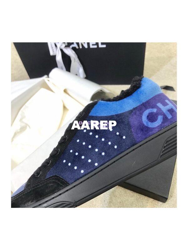 Replica Chanel Trainers Fabric & Suede Calfskin G38038 Blue 9