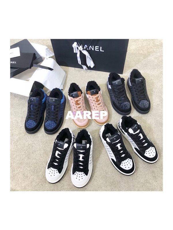 Replica Chanel Trainers Fabric & Suede Calfskin G38038 Pink 3