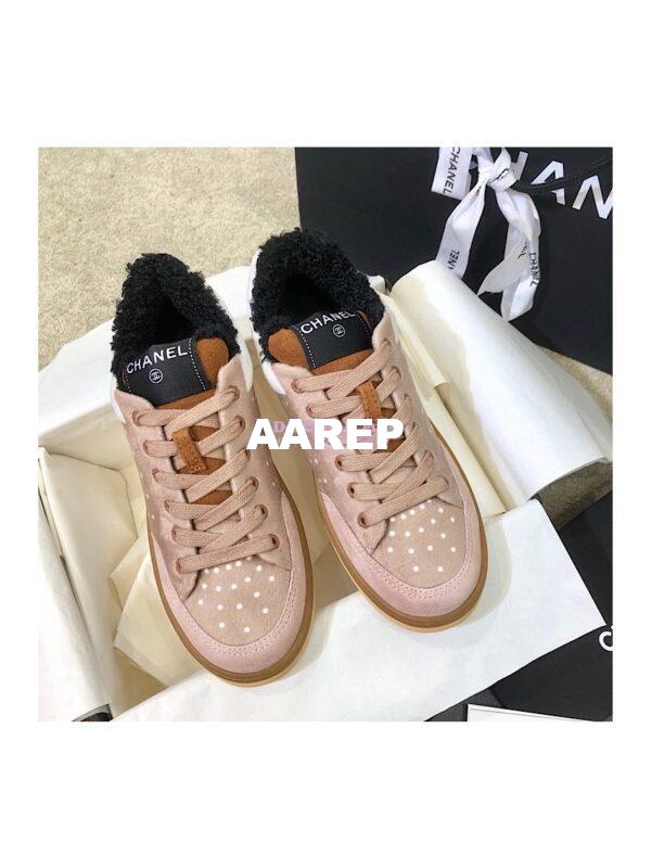 Replica Chanel Trainers Fabric & Suede Calfskin G38038 Pink 4