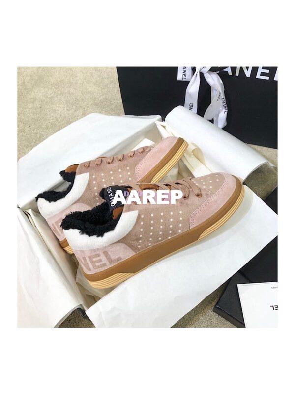 Replica Chanel Trainers Fabric & Suede Calfskin G38038 Pink 5
