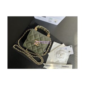 Replica Chanel Clutch With Chain Grained Calfskin AP3020 Khaki