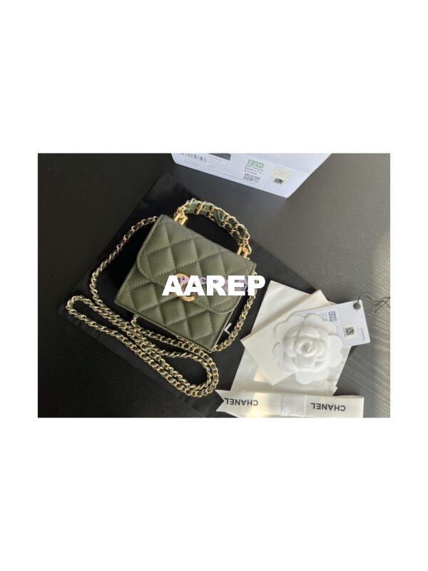 Replica Chanel Clutch With Chain Grained Calfskin AP3020 Khaki 3