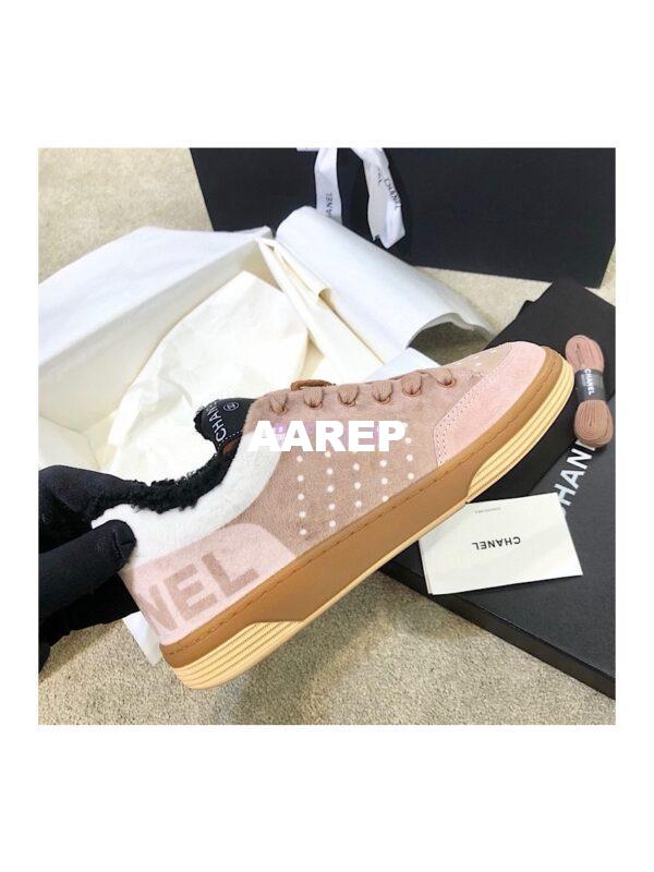 Replica Chanel Trainers Fabric & Suede Calfskin G38038 Pink 7