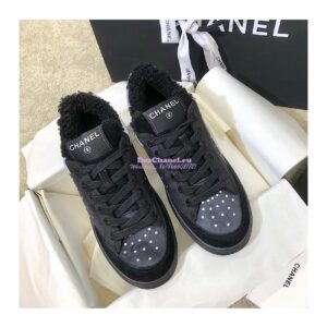 Replica Chanel Trainers Fabric & Suede Calfskin G38038 Grey 2