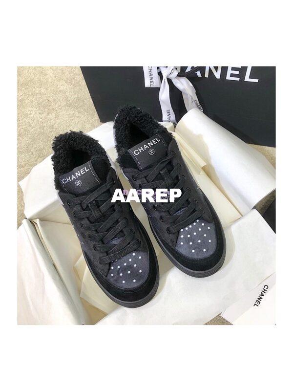Replica Chanel Trainers Fabric & Suede Calfskin G38038 Grey 2