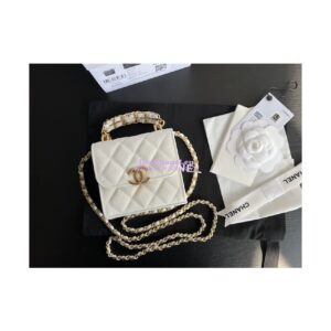 Replica Chanel Clutch With Chain Grained Calfskin AP3020 White